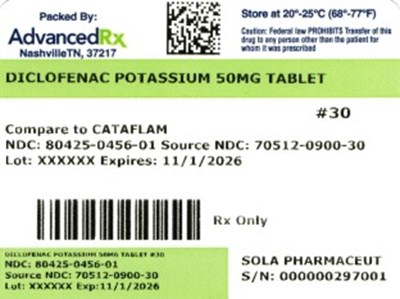 Diclofenac Potassium 50mg 80425-0456-01.jpg Diclofenac Potassium 50mg Tablet #30 - Diclofenac Potassium 50mg 80425 0456 01
